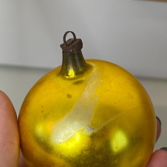 1950’s Gold Mercury Glass Christmas Tree Ornaments Vintage Set of 6 - Picture 11 of 15